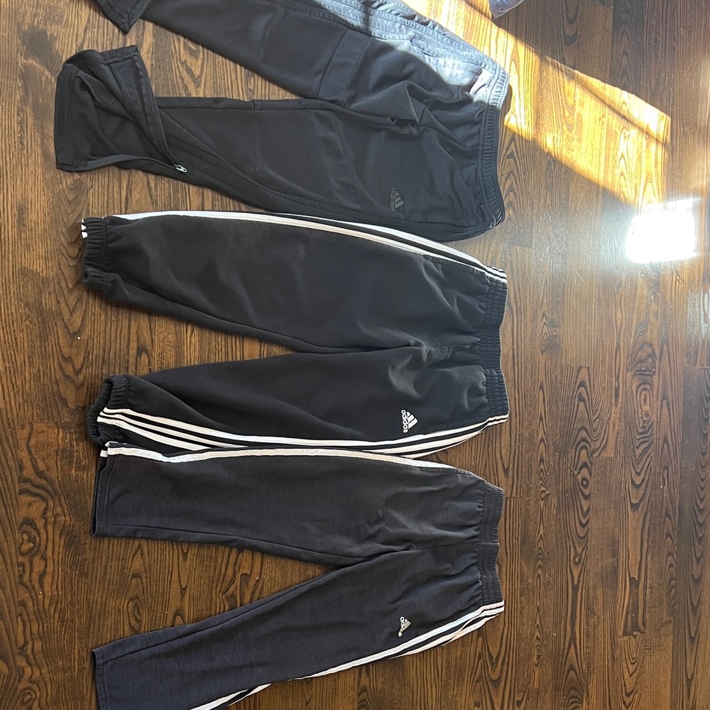 Adidas Kids Black and Gray Joggers